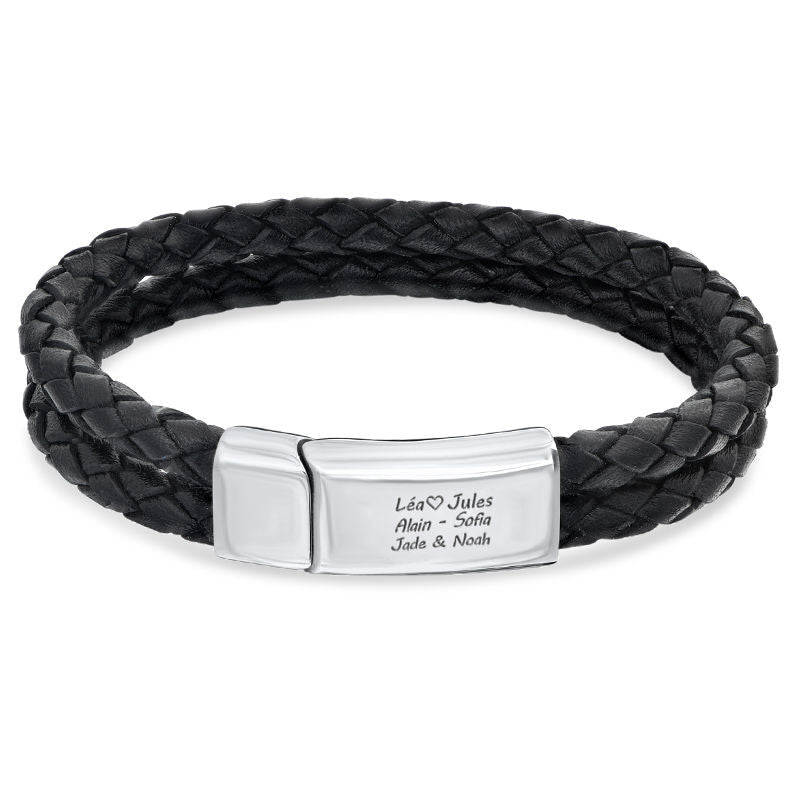 Chic lederarmband für herren - persönliches gravur-geschenk