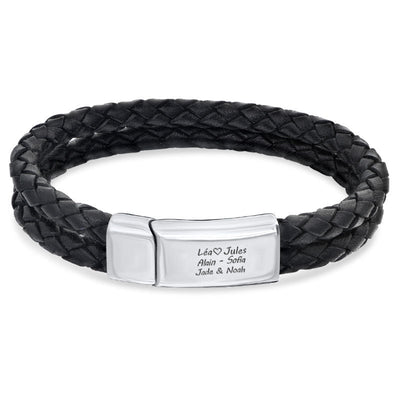 Chic lederarmband für herren - persönliches gravur-geschenk