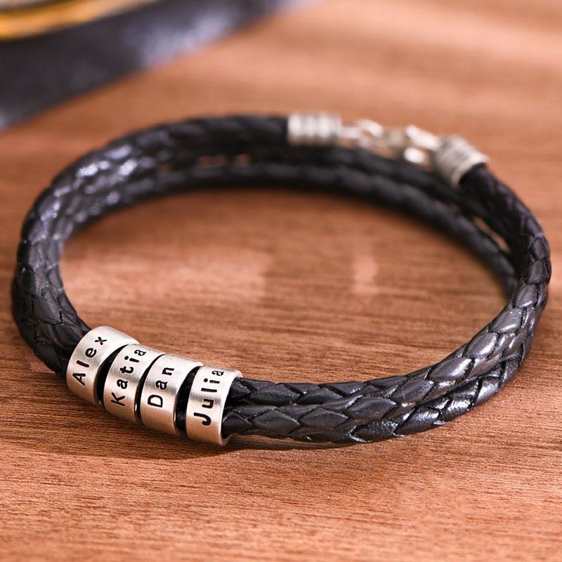 Geflochtener lederarmband - personalisiertes fashion-accessoire für männer