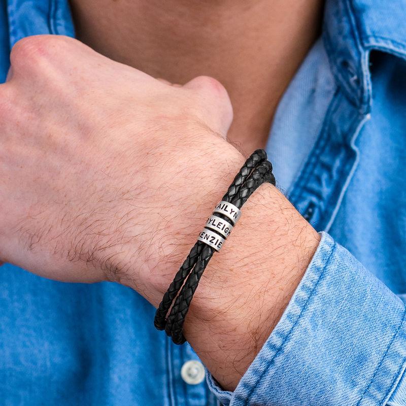 Geflochtener lederarmband - personalisiertes fashion-accessoire für männer