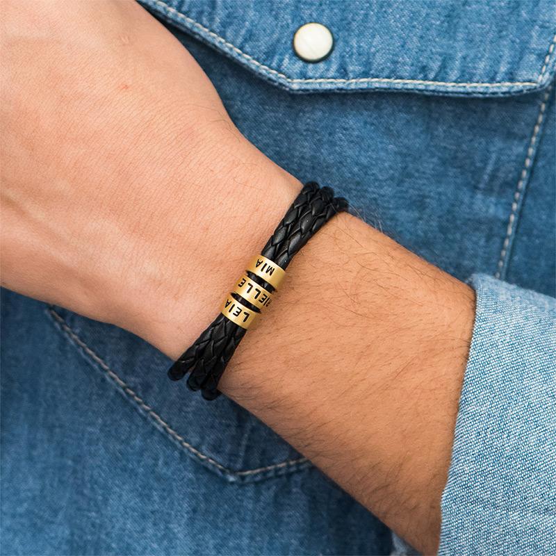Geflochtener lederarmband - personalisiertes fashion-accessoire für männer