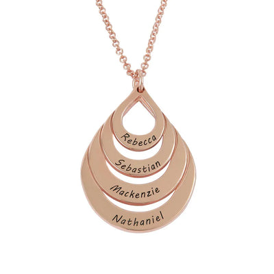 Goutte namensanhänger-kette - gravierter goldschmuck für damen