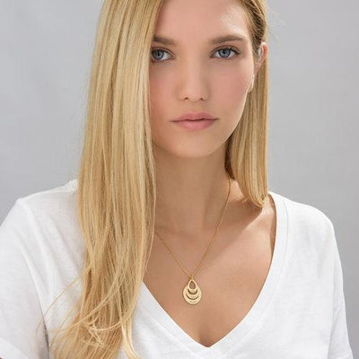 Goutte namensanhänger-kette - gravierter goldschmuck für damen