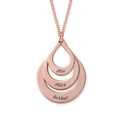 Goutte namensanhänger-kette - gravierter goldschmuck für damen