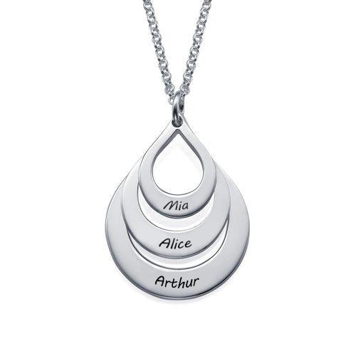 Goutte namensanhänger-kette - gravierter goldschmuck für damen