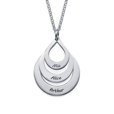 Goutte namensanhänger-kette - gravierter goldschmuck für damen