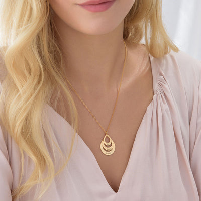 Goutte namensanhänger-kette - gravierter goldschmuck für damen