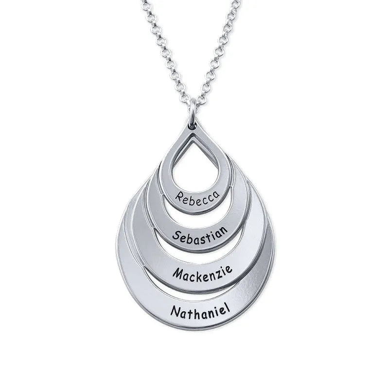 Goutte namensanhänger-kette - gravierter goldschmuck für damen