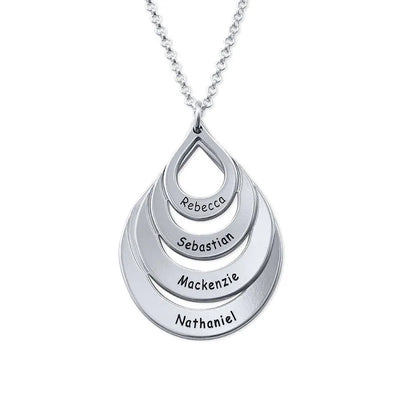 Goutte namensanhänger-kette - gravierter goldschmuck für damen
