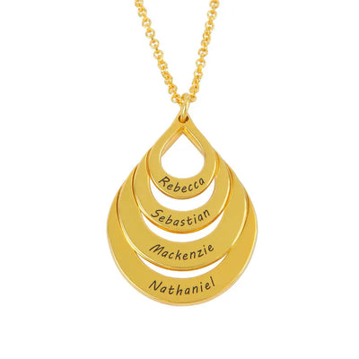 Goutte namensanhänger-kette - gravierter goldschmuck für damen
