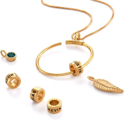 Personalisierbare gold charm halskette - individuelle damenmode