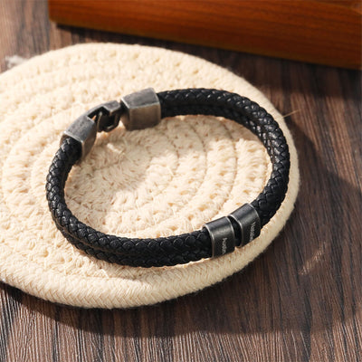 Personalisierbares, graviertes lederarmband für männer – individuelle namensgravur