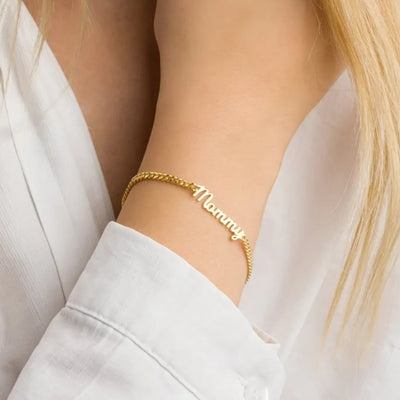 Personalisierbares namensarmband - eleganter schmuck in roségold für damen