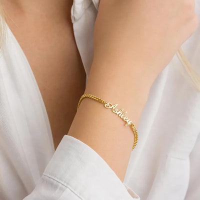Personalisierbares namensarmband - eleganter schmuck in roségold für damen