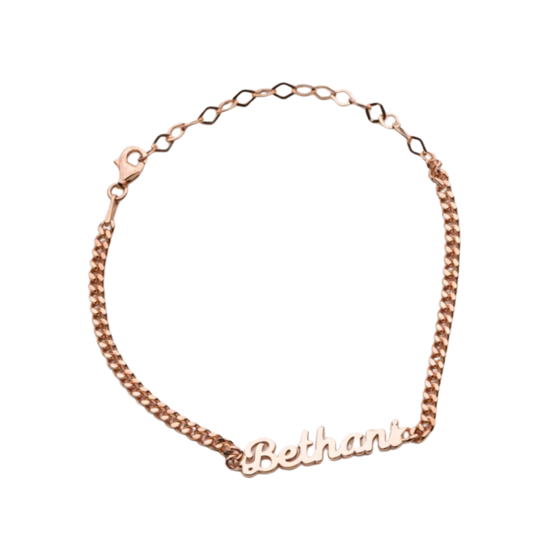 Personalisierbares namensarmband - eleganter schmuck in roségold für damen