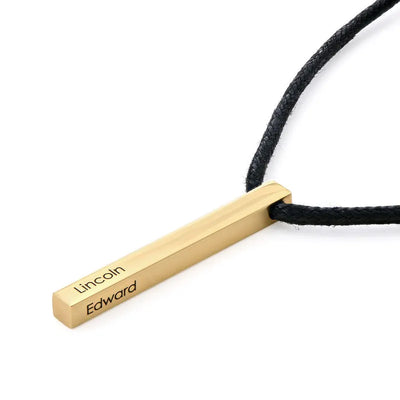 Personalisierte, gravierte goldbarren-halskette - individuell gestaltbares pendant für damen 2