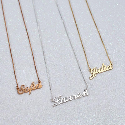 Personalisierte namenskette - exquisite halsketten aus sterling silber und vergoldet für damen