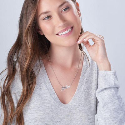 Personalisierte namenskette - exquisite halsketten aus sterling silber und vergoldet für damen